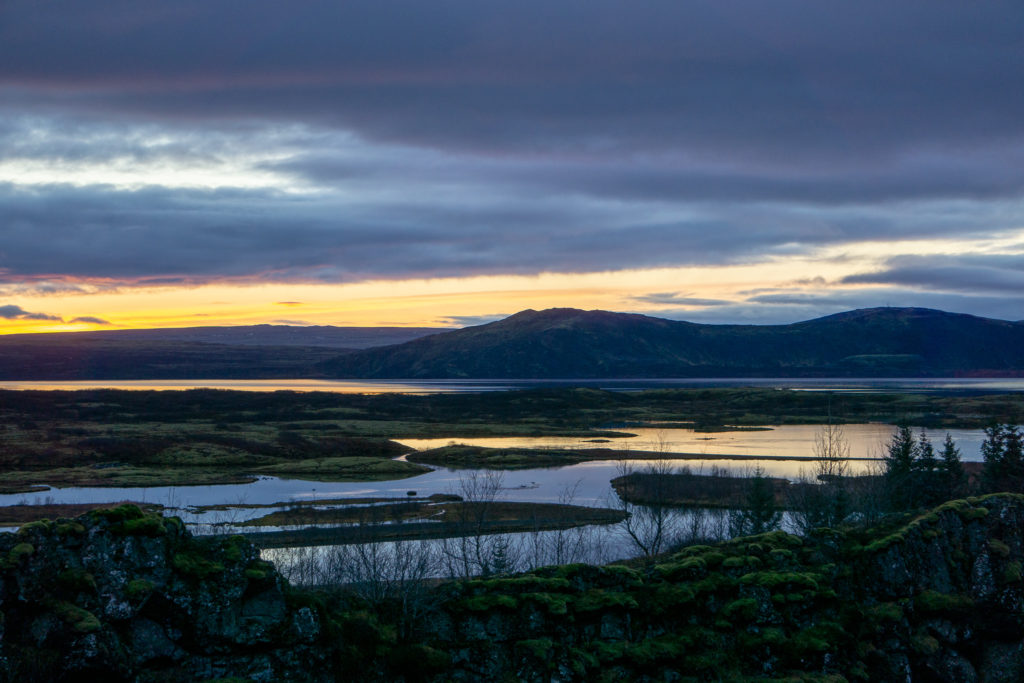 A gorgeous sunrise in Þingvellir National Park