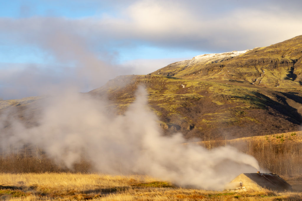 The geothermic energy of Haukadalur Valley on the Golden Circle in Iceland