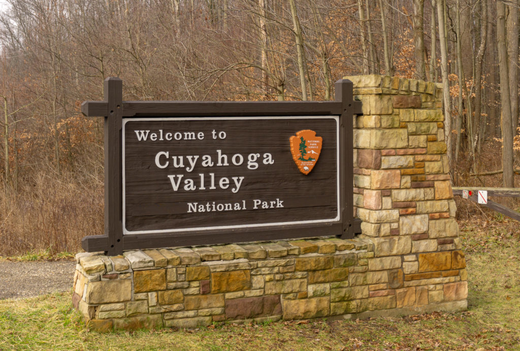 National Park Service 'Welcome' sign in Cuyahoga Valley National Park