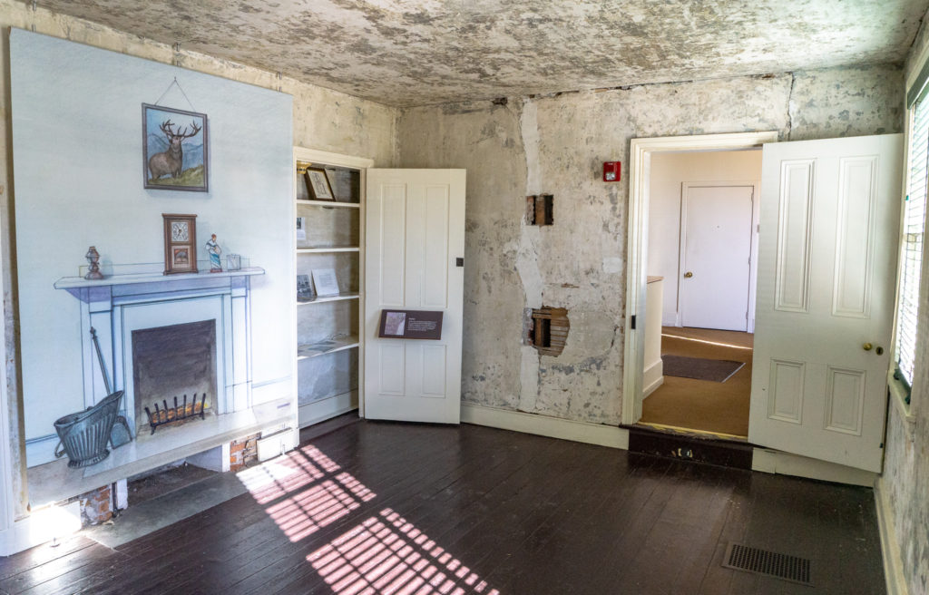 A re-decorated room inside the Edgar Allan Poe National Historic Site.
